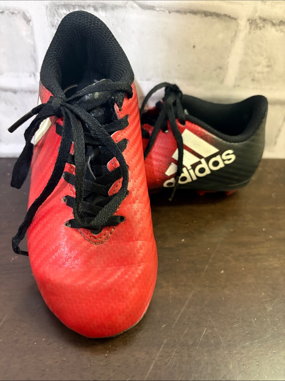adidas Red and Black Junior Soccer Cleats